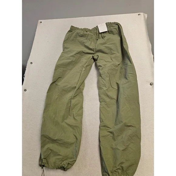 Love Tree Olive Green Parachute Pants Elastic Waist Drawstring Ankle Size Large - Picture 4 of 6